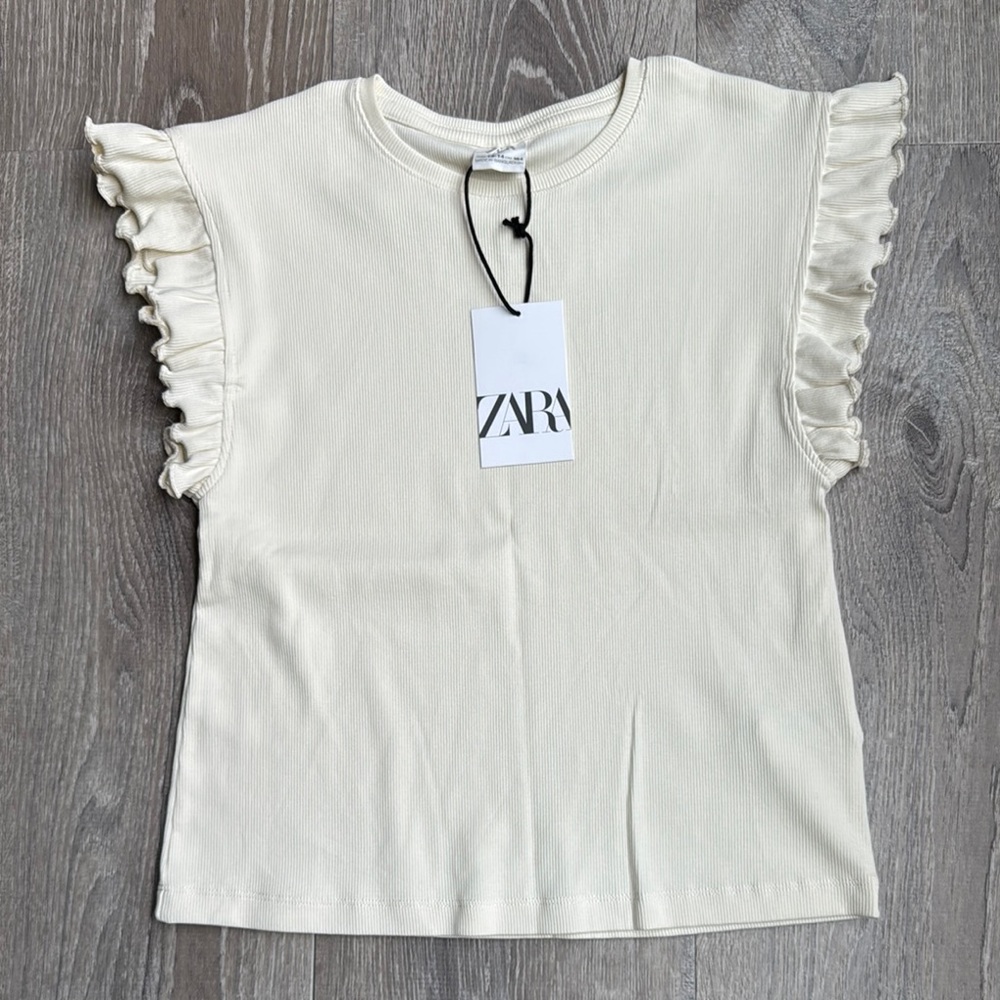 Zara Kids White Ruffled Blouse
